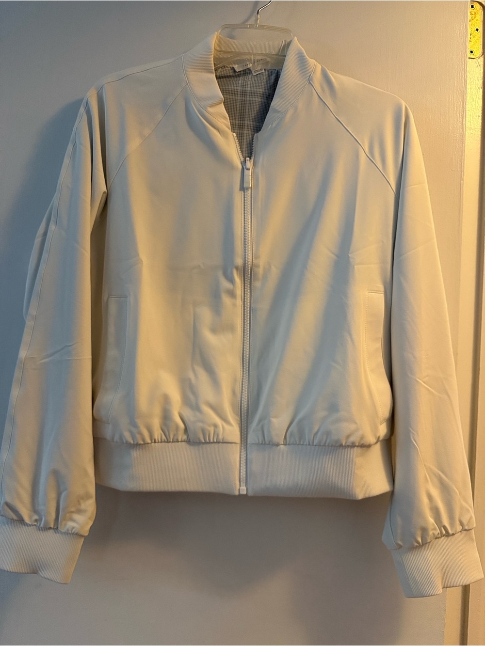 Travis Mathew Cream Bomber Jacket - Zip Front